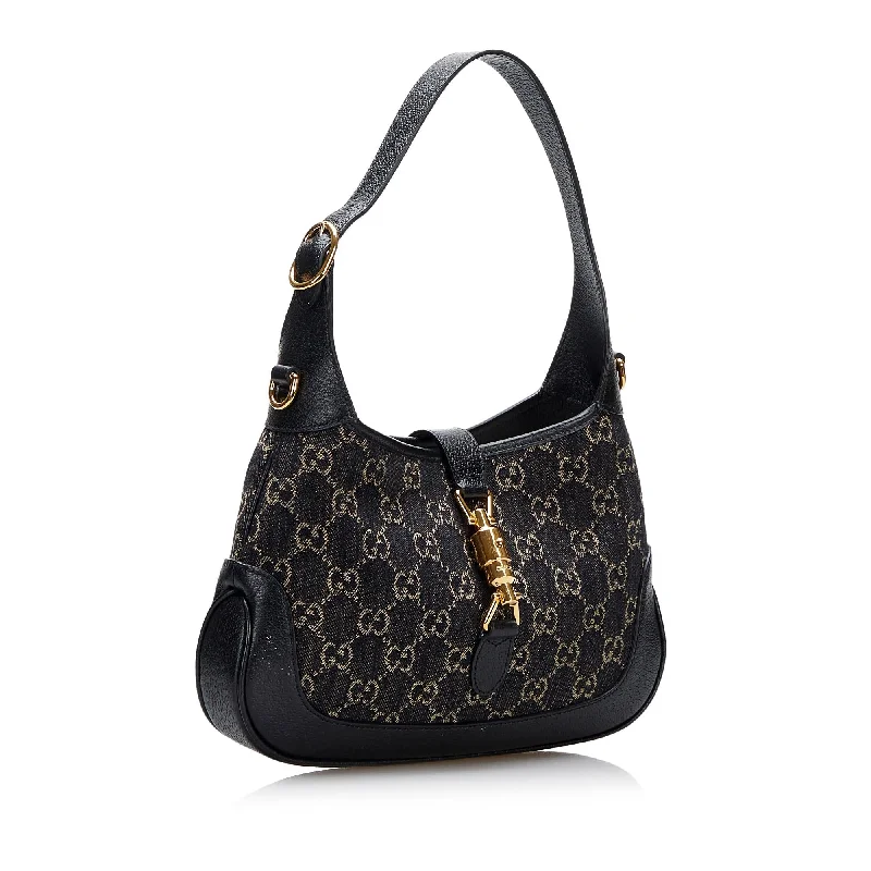 Women Gucci bags with interlocking G hardware for a classic lookGucci Small GG Denim Jackie 1961 (SHG-HFk2d4)