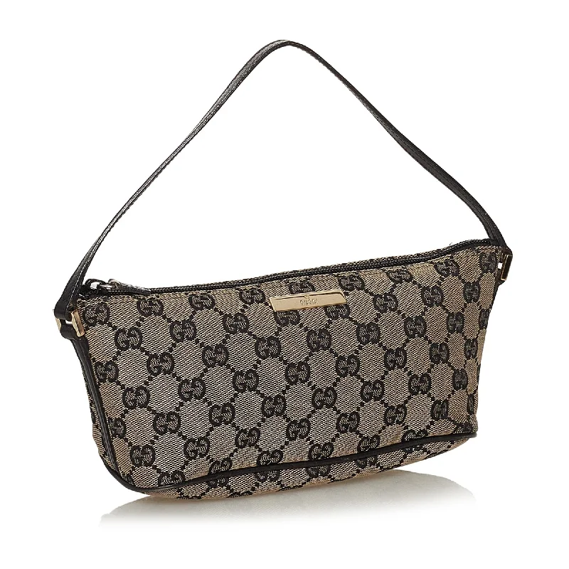 Women Gucci Sylvie bags with a detachable ribbon detailGucci GG Canvas Boat Baguette (28325)