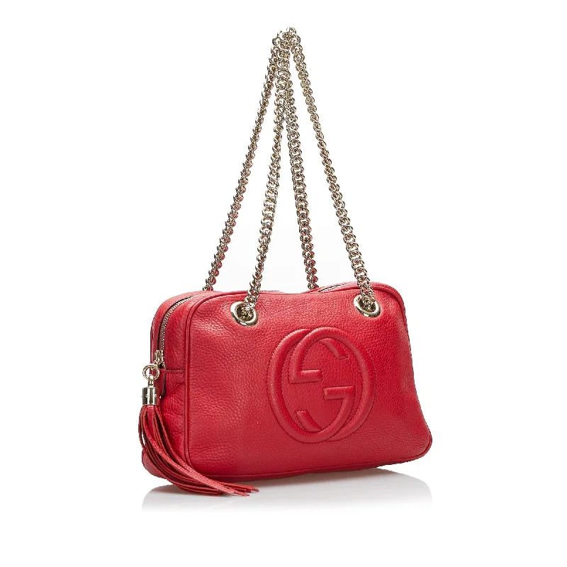 Women Gucci Sylvie bags with a detachable ribbon detailGucci Soho Chain (SHG-4wGEYP)