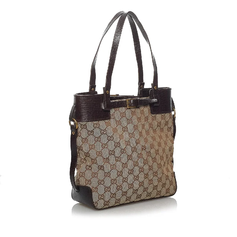 Ladies Gucci Dionysus bags with a chain - link shoulder strapGucci GG Canvas Belted Tote Bag (33660)