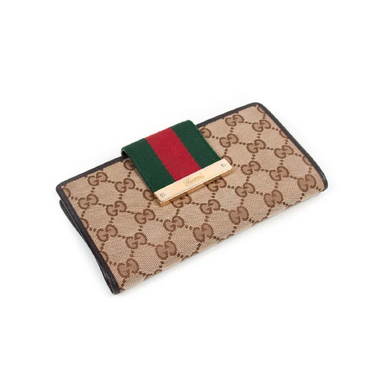 Ladies Gucci Dionysus bags with a detachable shoulder strapGucci Web GG Continental Wallet