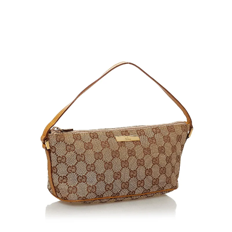 Gucci Marmont bags for women with a snakeskin - effect panelGucci GG Canvas Boat Baguette (32547)