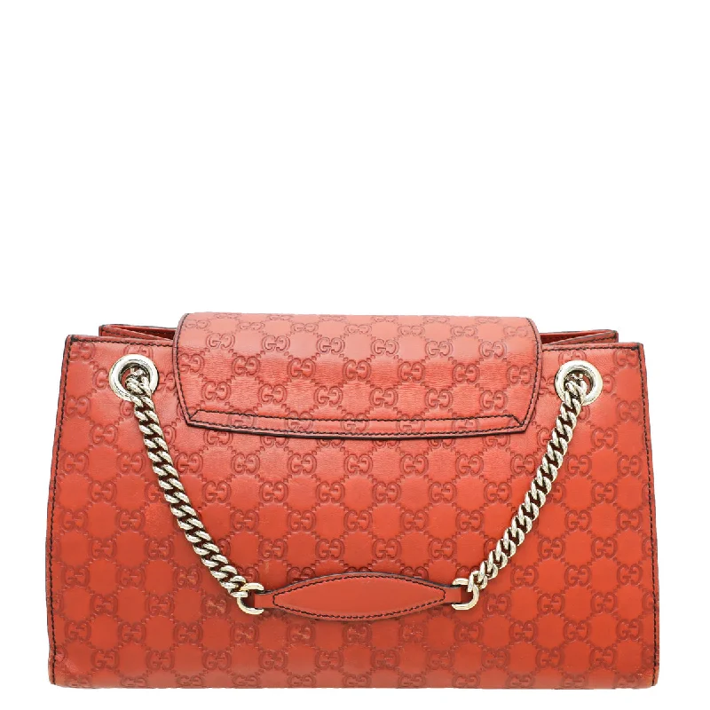 Ladies Gucci handbags with a detachable coin purse insideGucci Rust Orange Guccissima Emily Large Bag