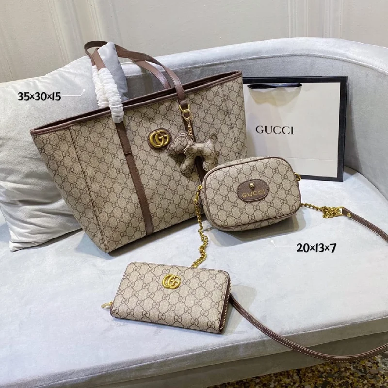 Gucci tote bags for women with a double - handle designGucci Tote Handbag Set