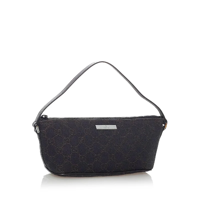 Women Gucci Sylvie bags with a detachable ribbon detailGucci GG Canvas Boat Baguette (30880)