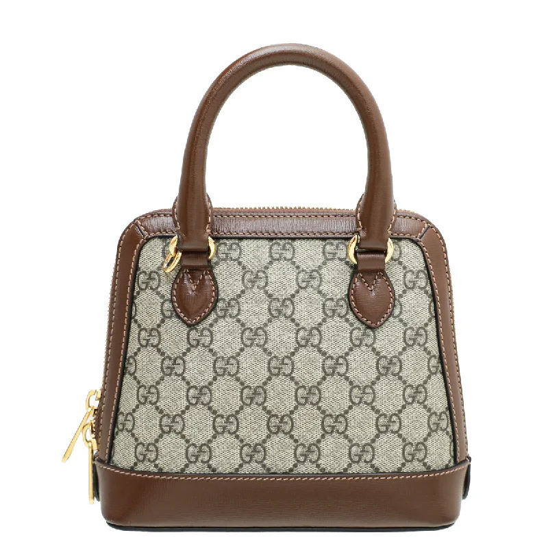 Ladies Gucci shoulder bags with a single - handle designGucci Bicolor Horsebit 1955 Mini Top Handle Bag