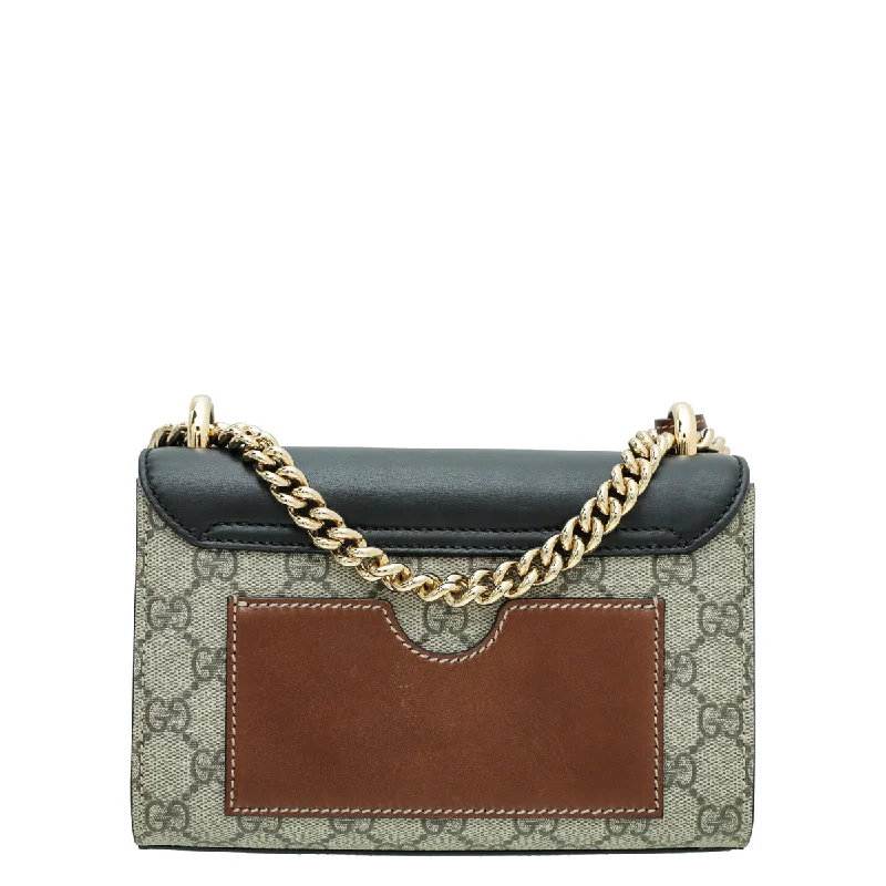 Women Gucci bags with a magnetic snap closure for easy accessGucci Tricolor GG Padlock Small Bag