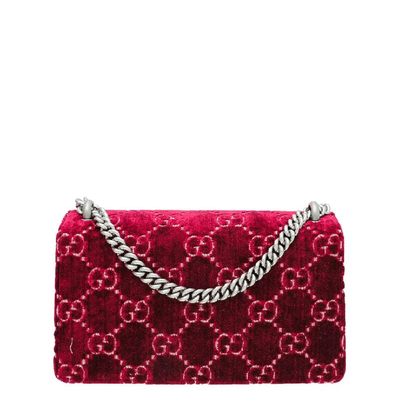 Gucci handbags for women with a back - zip pocketGucci Bicolor GG Velvet Dionysus Small Bag