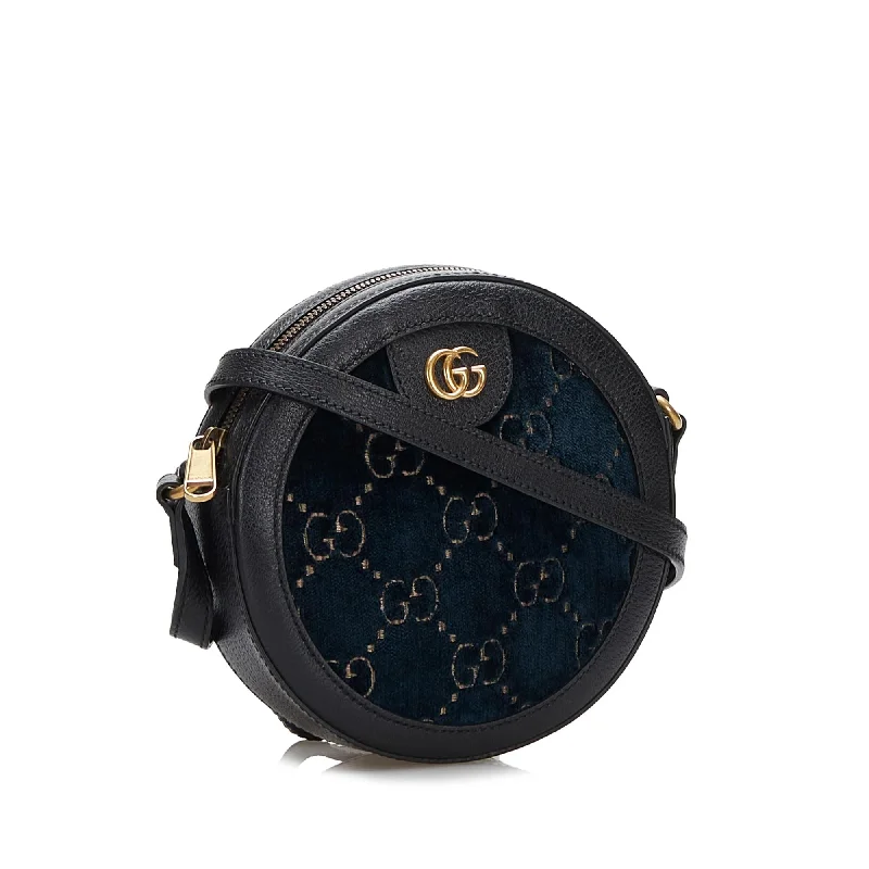 Gucci Marmont bags for women with quilted leather exteriorsGucci GG Marmont Round Velvet Crossbody Bag (SHG-zcr70n)