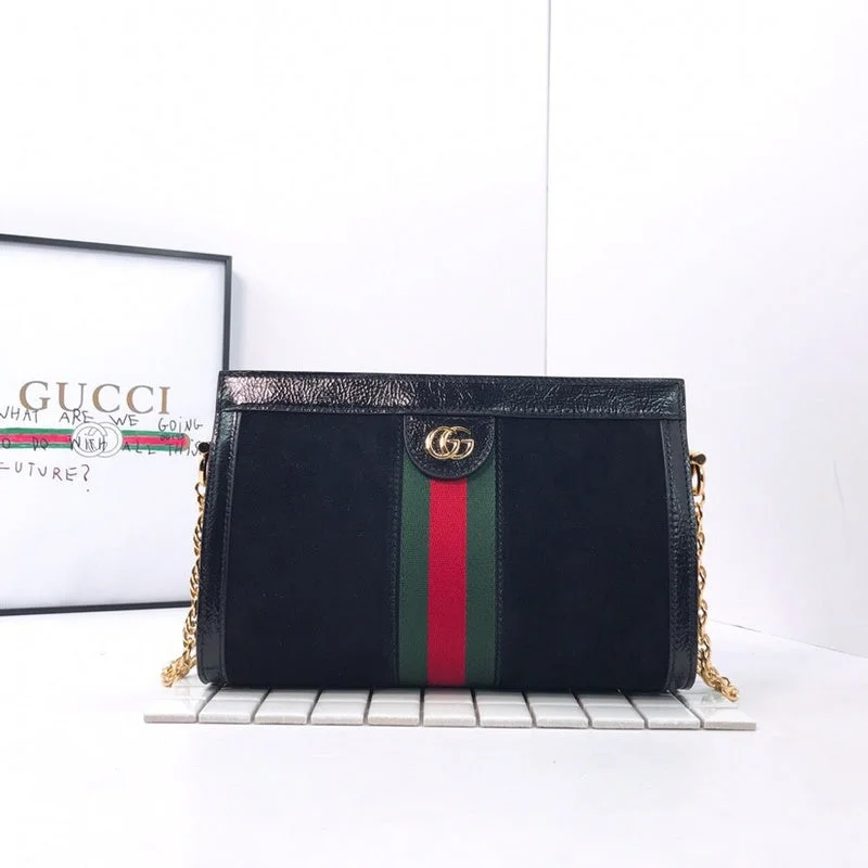 Women Gucci Sylvie bags with a crystal - embellished web stripeBC - GUCCI BAG - 2631