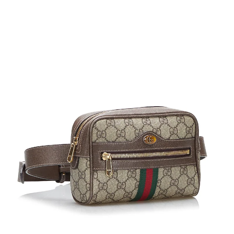 Women Gucci bags with a snap - button closure and a decorative charmGucci GG Supreme Ophidia Belt Bag (SHG-Z4XAJs)