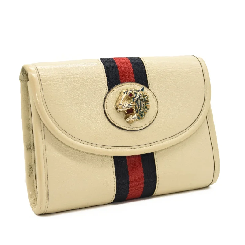 Gucci tote bags for women with a double - handle designGUCCI Textured Calfskin Web Mini Rajah Slim Flap Shoulder Bag Mystic White