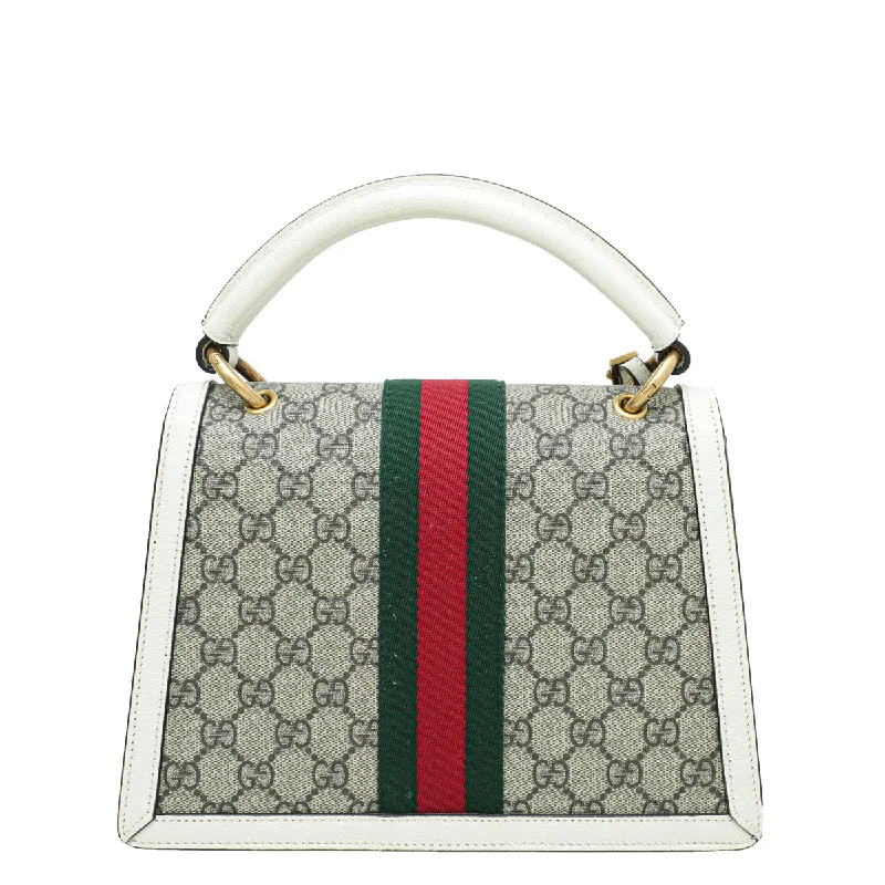 Gucci tote bags for women with a water - resistant coatingGucci Bicolor GG Supreme Queen Margaret Top Handle Small Bag