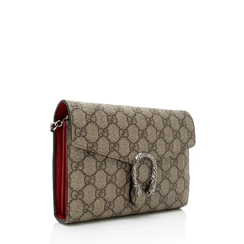 Gucci backpacks for women with a sleek silhouetteGucci GG Supreme Dionysus Chain Wallet (SHF-xzCk0E)