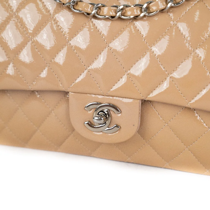 Chanel Luxury Handbag for High - End EventsChanel Patent Medium Classic Flap Beige