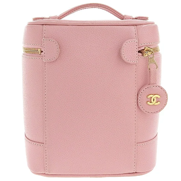 Chanel Small Crossbody Bag for TravelCHANEL Around 2004 Made Caviar Skin Cc Mark Stitch Vanity Soft Pink