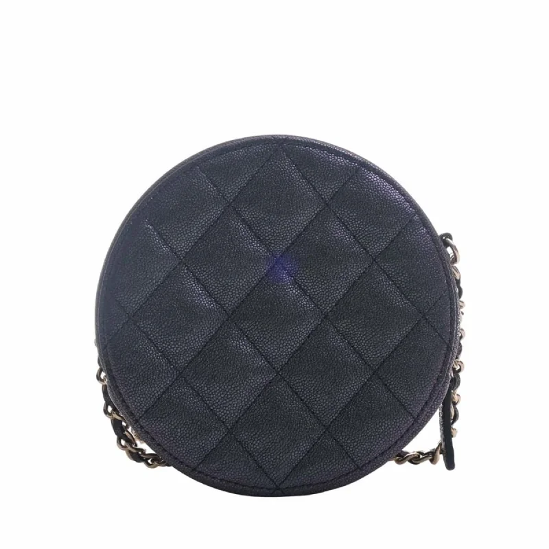 Chanel Designer Handbag with Unique DesignCHANEL Caviar Skin Matelasse Coco Mark Chain Shoulder Bag Metallic Women's