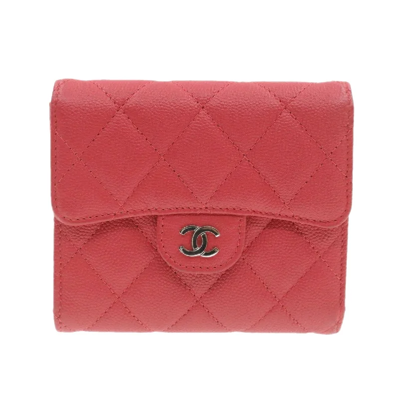 Chanel Medium Tote Bag for Office LadiesCHANEL Caviar Skin Matelasse Wallet Pink Red CC Auth 18734A