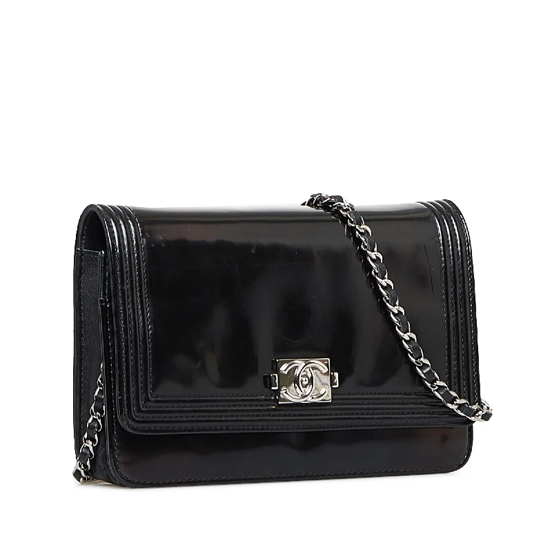 Chanel All - Match Handbag for Versatile StylingChanel Patent Boy Wallet On Chain (ENHIOH)