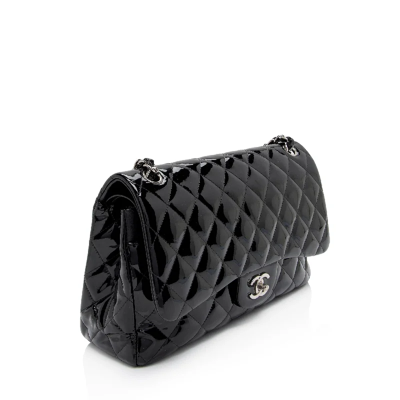 Chanel Handbag with Adjustable Strap for ComfortChanel Patent Leather Classic Jumbo Double Flap Bag (zuaFhW)