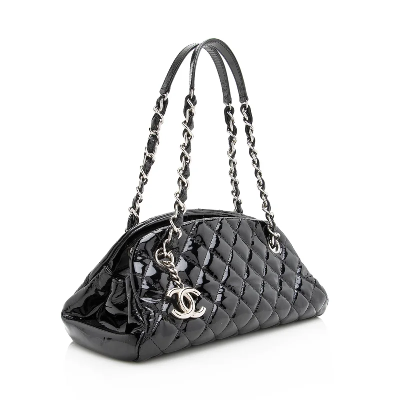 Chanel Small Crossbody Bag for TravelChanel Patent Leather Just Mademoiselle Petite Bowler Bag (22283)