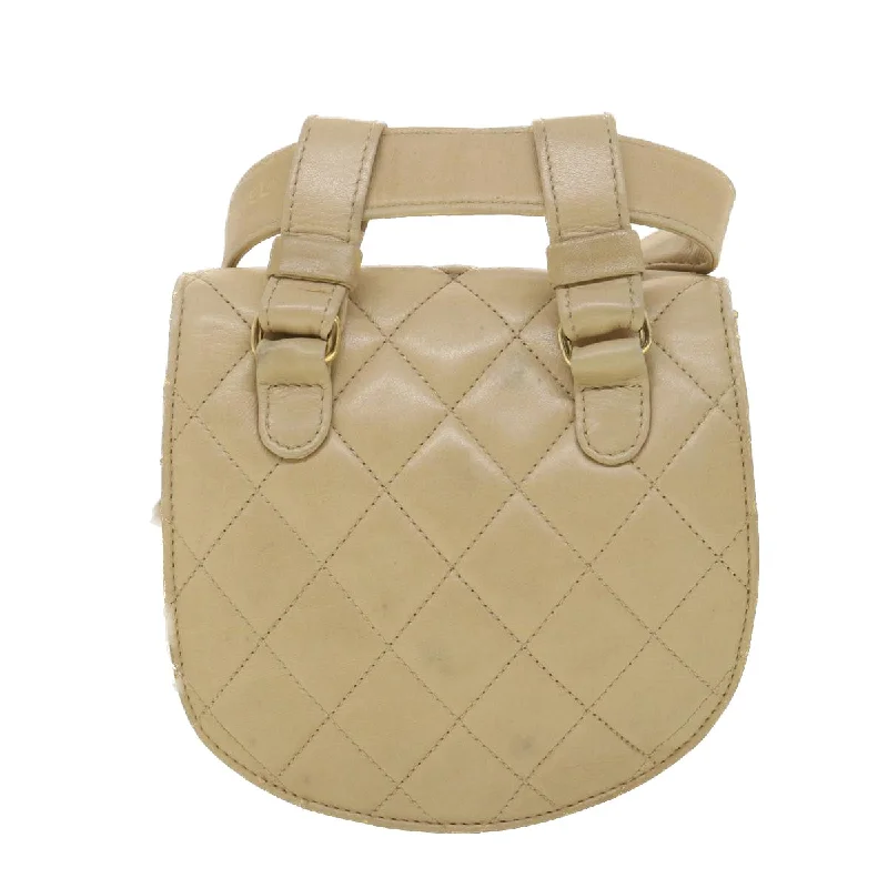 Chanel New Arrival Handbag with Gold HardwareCHANEL Shoulder Bag Lamb Skin Beige CC Auth ar9074