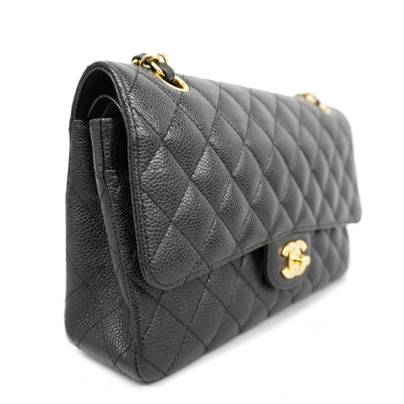 Chanel New Arrival Handbag with Gold HardwareCHANELAuth  Matelasse W Flap W Chain Women's Leather Shoulder Bag Black