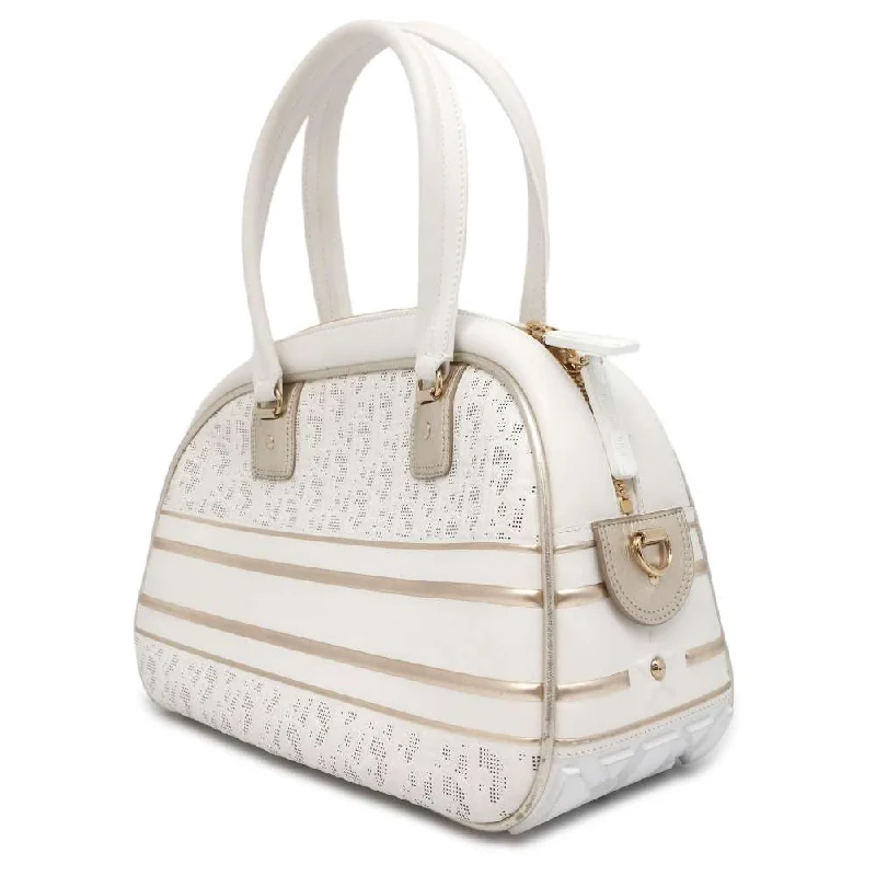 Christian Dior Saddle bags with a studded trim for a bold lookDior Medium Classic Bowling Bag White/Gold Leather