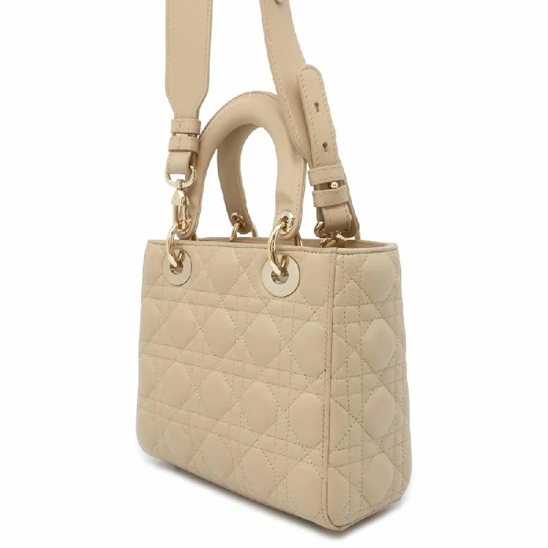 Christian Dior handbags with a removable shoulder strap for versatilityDior Lady Dior My ABC 2WAY Handbag Beige M0538OCEA Lambskin Size Small