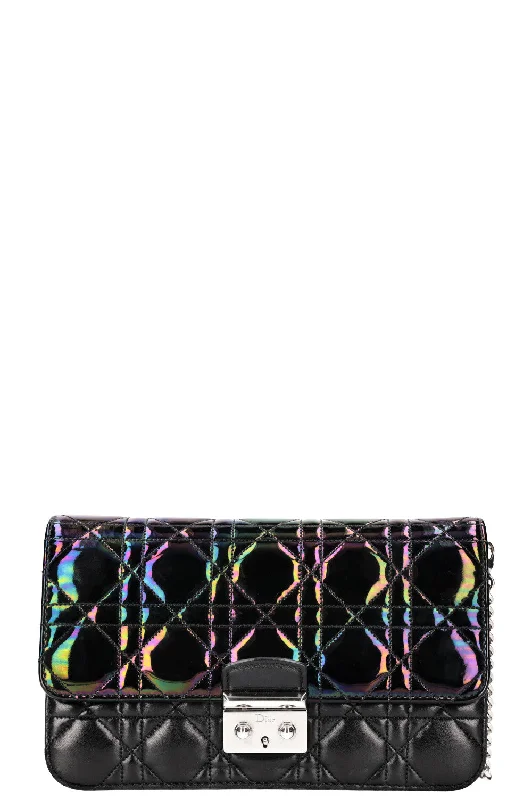 Trendsetting Christian Dior crossbody bags with a colorful strapDIOR Miss Dior Promenade WOC Metallic Black