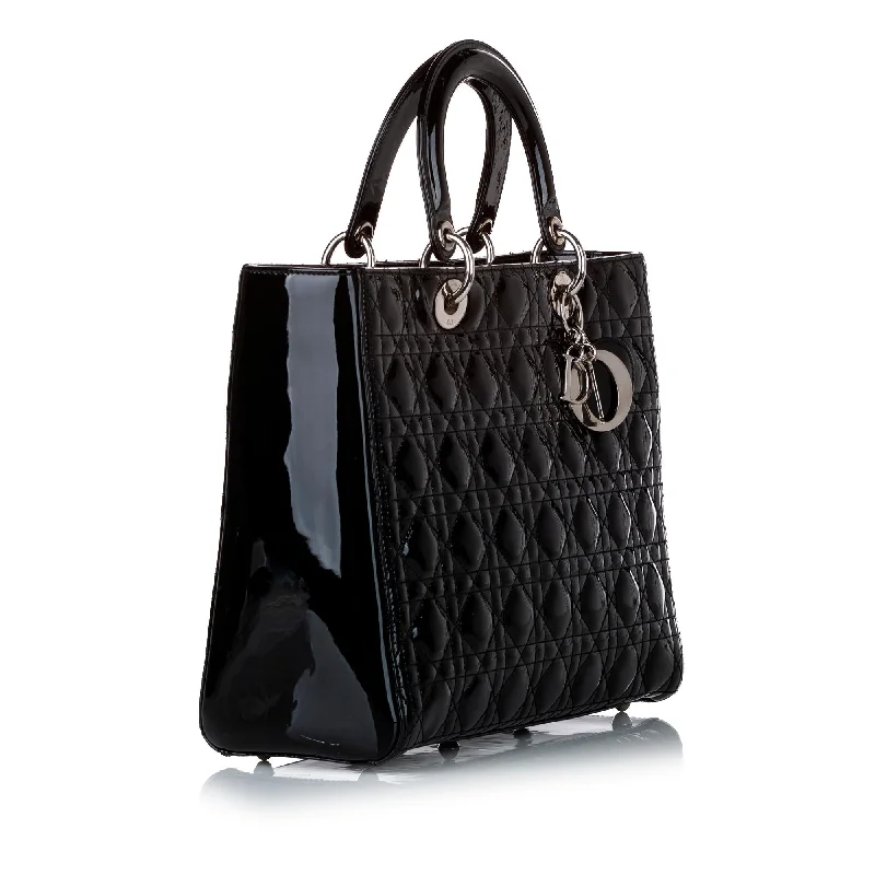 High - fashion Christian Dior bags with a geometric patternDior Cannage Lady Dior Patent Leather Satchel (29201)