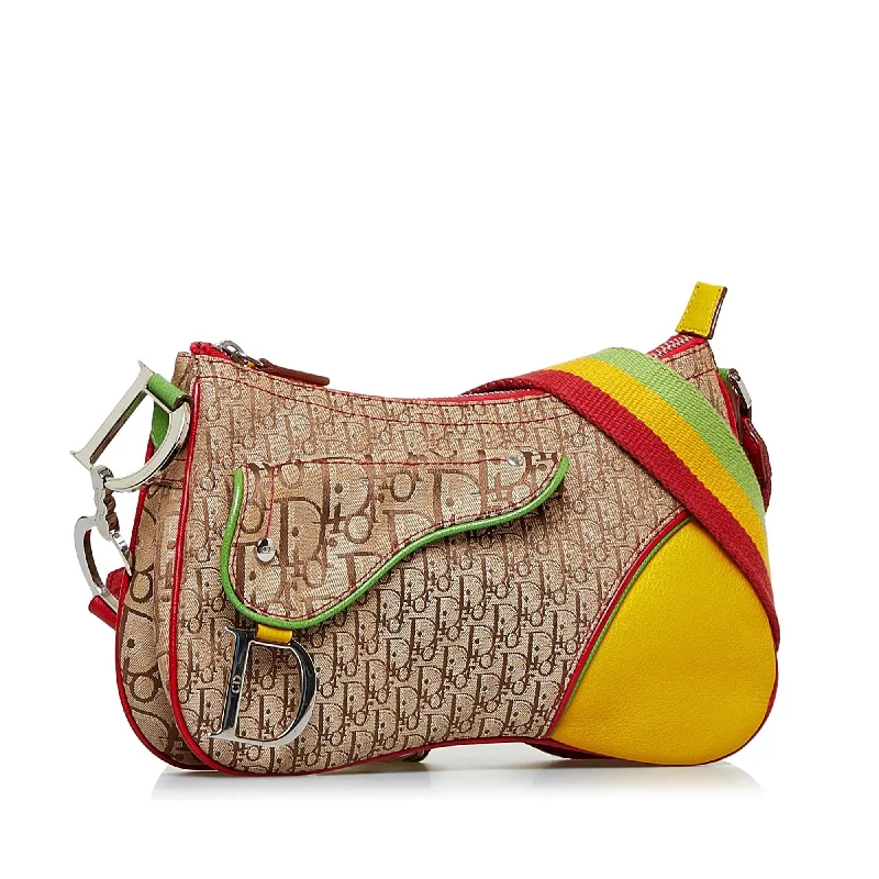 Christian Dior handbags with a snap - button closure and a decorative buckleDior Diorissimo Rasta Saddle Messenger (Dod2jD)