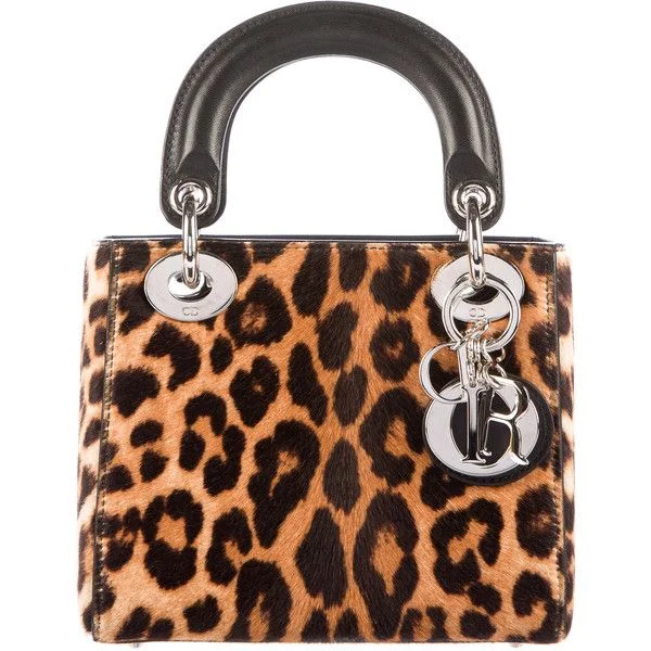 Christian Dior handbags with a removable shoulder strap for versatilityDior Lady Dior Mini Cheetah Print Bag