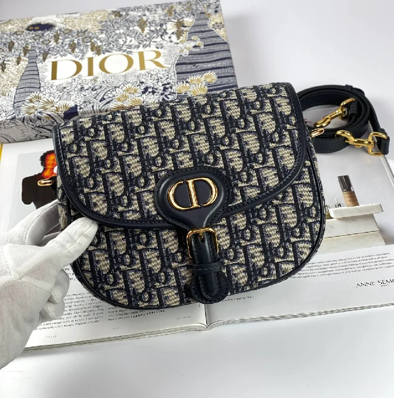 Christian Dior tote bags with a double - handle and shoulder - strap optionDior MEDIUM BOBBY Bag blue