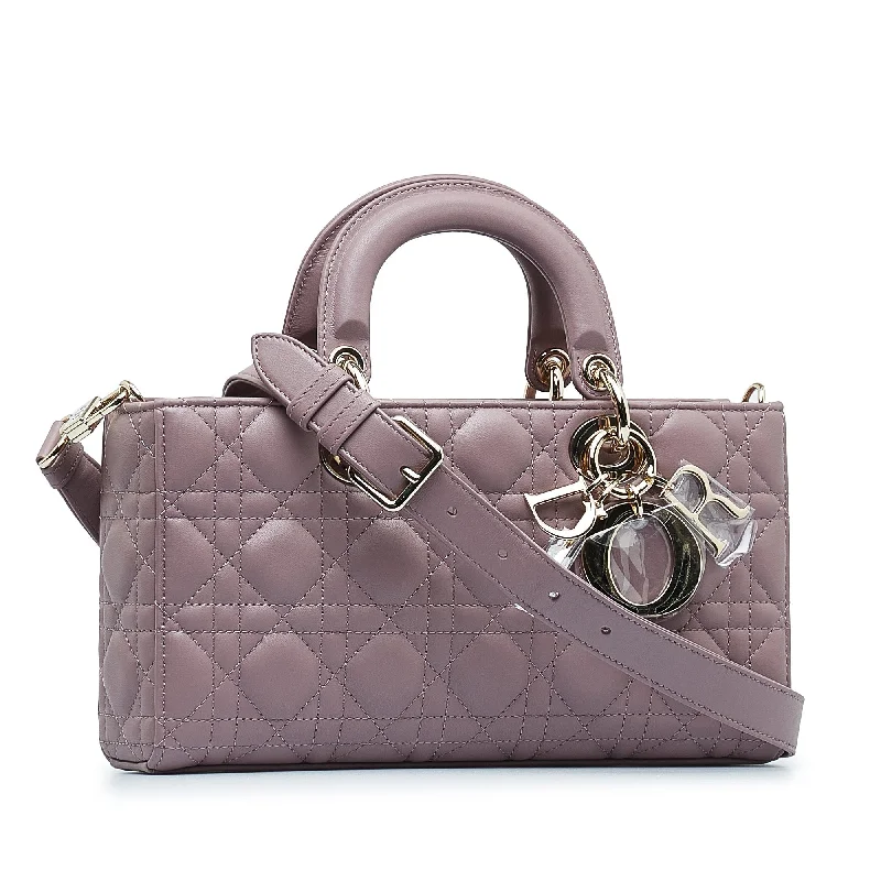 Christian Dior Saddle bags with a patent leather finish for a shiny lookDIOR Medium Lambskin Cannage Lady D-Joy Satchel