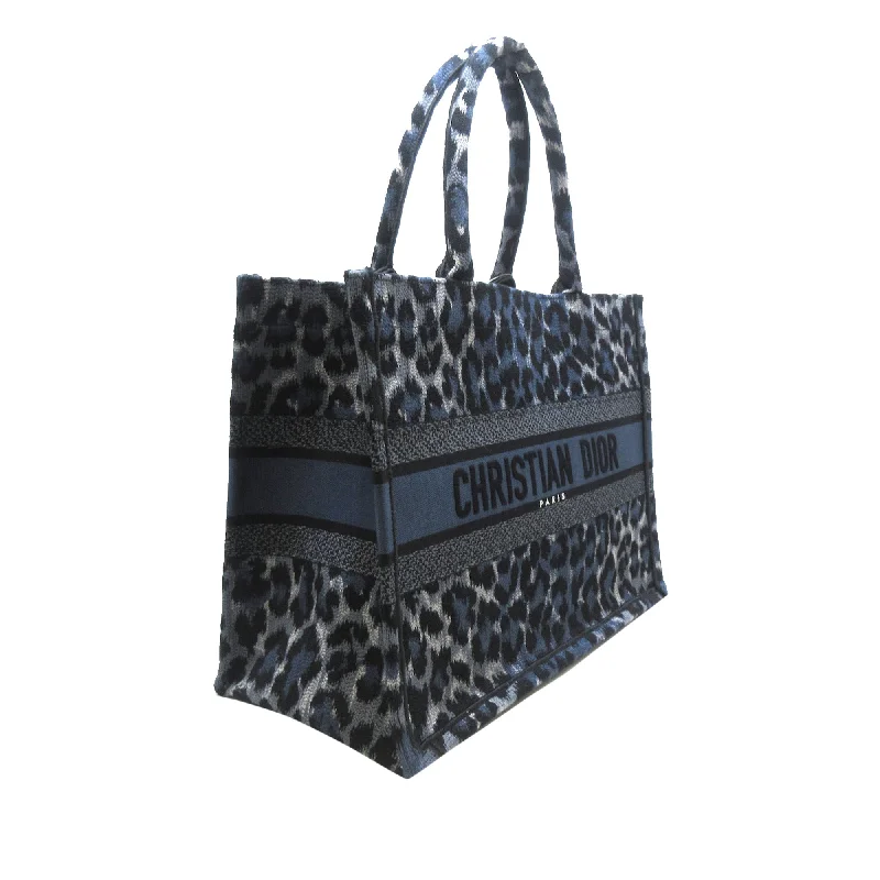 Christian Dior handbags with a detachable mirror for on - the - go touch - upsDIOR Medium Leopard Mizza Book Tote Tote Bag