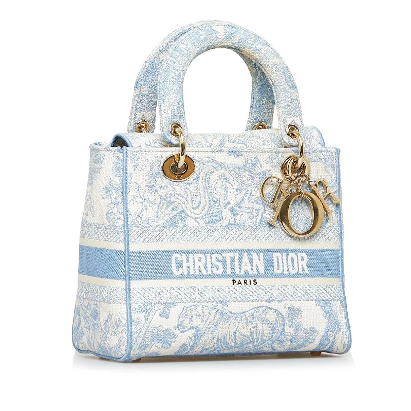 Christian Dior bags with a zip - top closure and multiple compartmentsDior Medium Toile de Jouy Lady D-Lite (P6Ypq6)