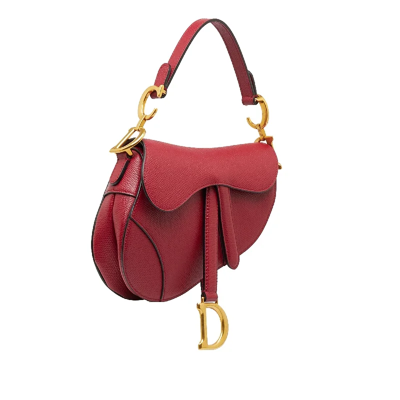 Christian Dior bags with a side - pocket for holding a water bottleDIOR Mini Leather Saddle Bag