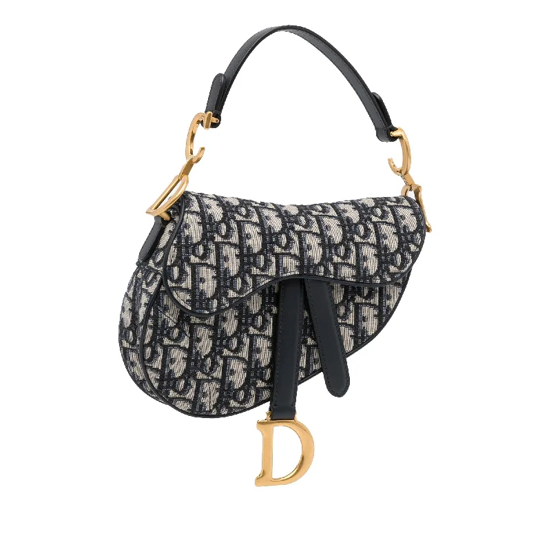 Luxury Christian Dior crossbody bags with a chain - link strapDior Mini Oblique Saddle (8dioGH)