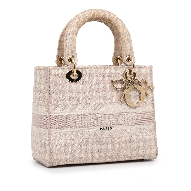 Christian Dior tote bags with a double - handle and shoulder - strap optionDior Small Houndstooth Lady D-Lite (jNxO26)