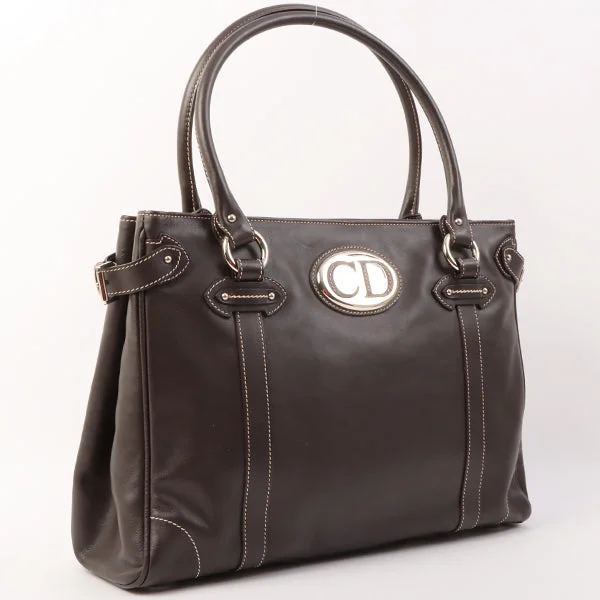 Christian Dior handbags with a removable shoulder strap for versatilityDIOR Vintage Traveler Top Handle Bag Dark Brown