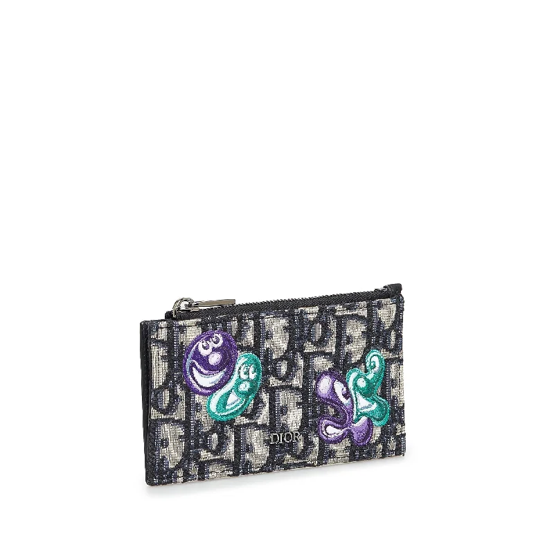 Contemporary Christian Dior handbags with a unique shapeDIOR x Kenny Scharf Oblique Coin Card Holder