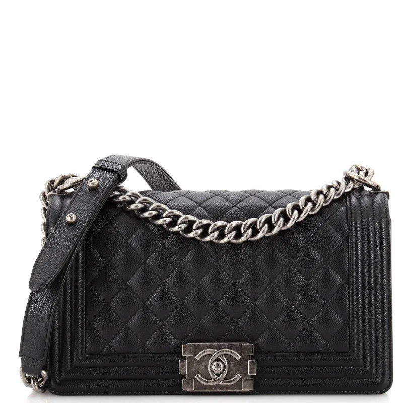 Christian Dior Saddle bags with a studded trim for a bold lookBoy Flap Bag Quilted Caviar New Medium