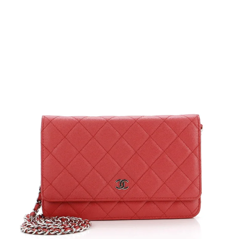 Luxury Christian Dior crossbody bags with a chain - link strapWallet on Chain Quilted Iridescent Caviar