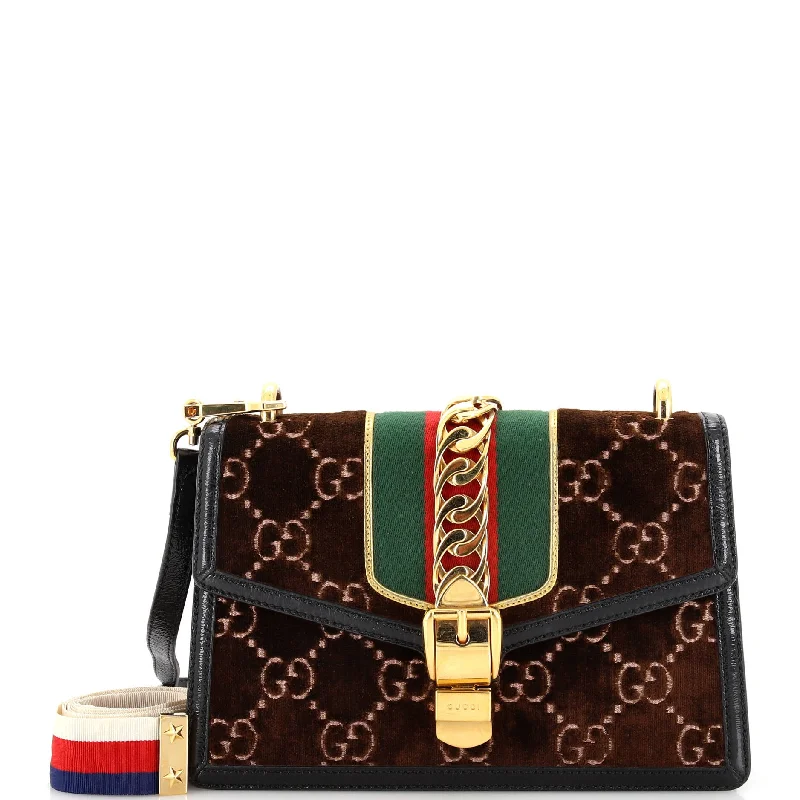 High - fashion Christian Dior bags with a geometric patternSylvie Shoulder Bag GG Velvet Small