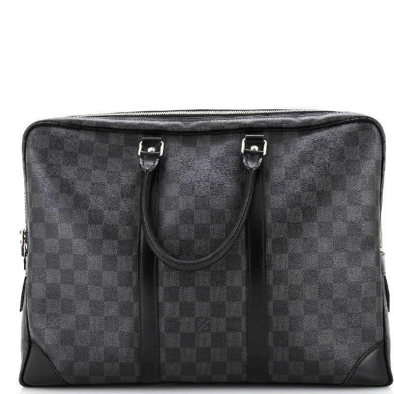 Christian Dior bags with a zip - top closure and multiple compartmentsPorte-Documents Voyage Briefcase Damier Graphite