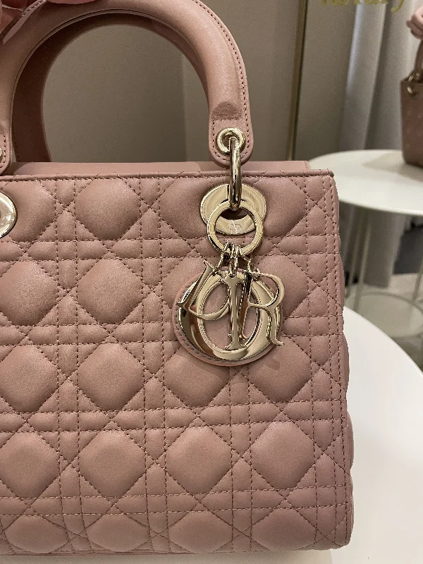 High - fashion Christian Dior bags with a geometric patternDior Classic Lady Dior Bag Nude Lambskin